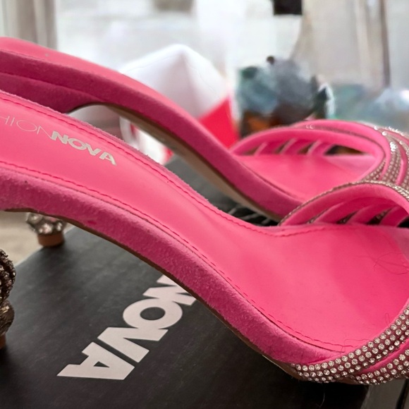 Hot Pink Rhinestone Heels - Picture 2 of 4